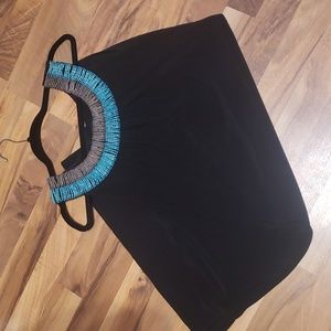 Ronni Nicole sz 6 Black dress with beadin.